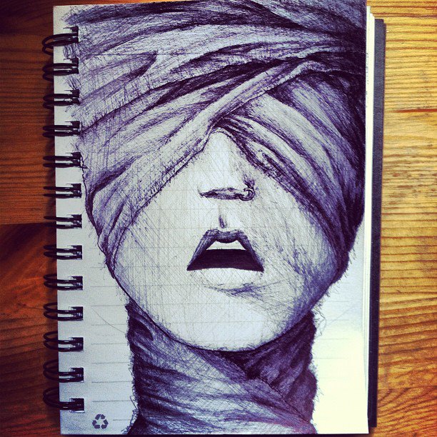 christopher l martin sketches drawing seattle ball point pen