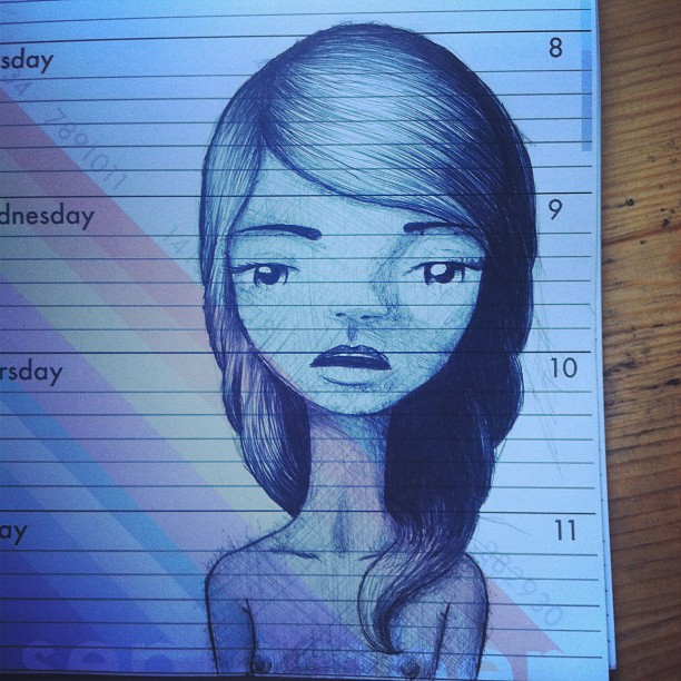 christopher l martin sketches drawing seattle ball point pen