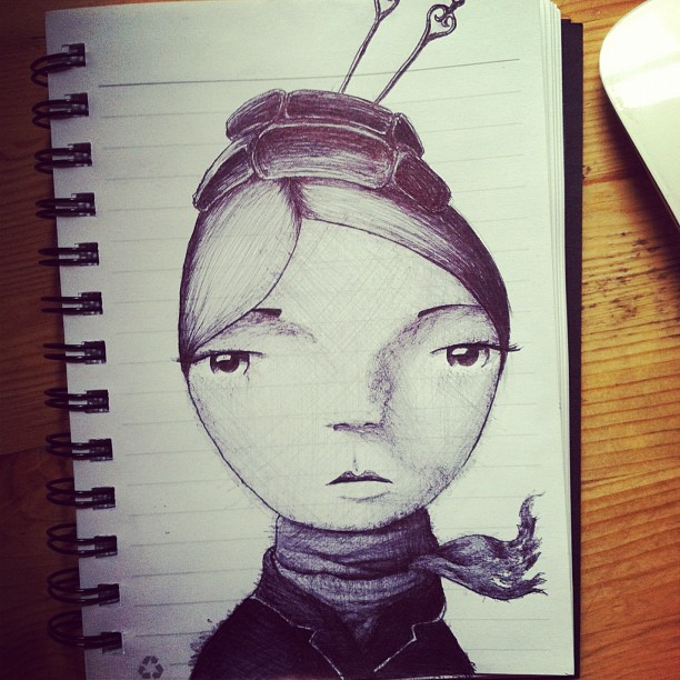 christopher l martin sketches drawing seattle ball point pen