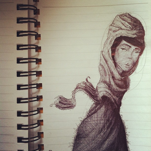 christopher l martin sketches drawing seattle ball point pen