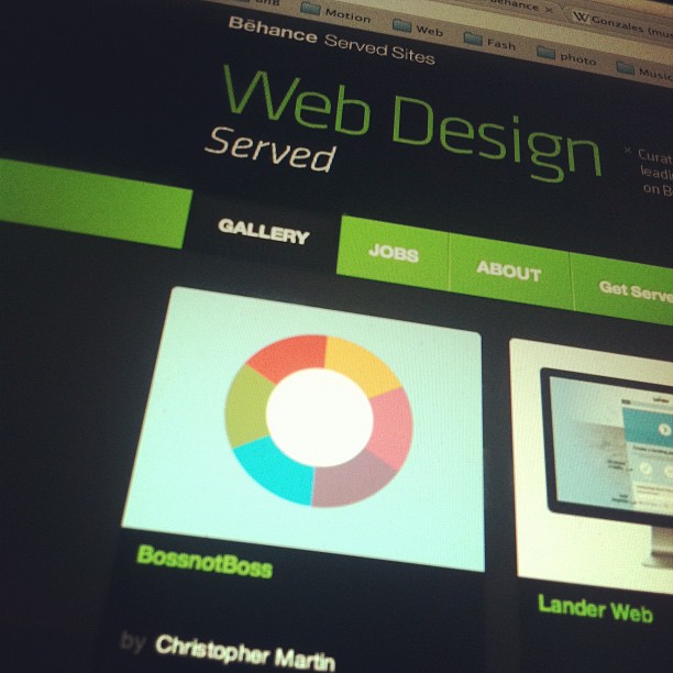 BossnotBoss featured on Behance's Web Design Served